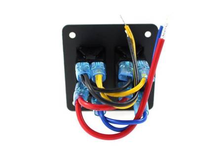 Alu panel switch, ON/OFFx2 Blue