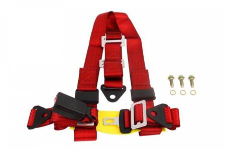 Racing seat belts 3p 2" Red - E4